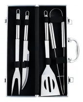 Comprar Kit Parrillero Utensilios Acero Inoxidable Estuche Aluminio 