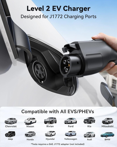 Ecogenix Cargador Ev Nivel 2 32 Amperios, 240 V, Nema 14-50p