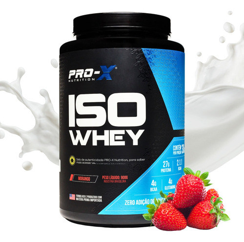 Kit Creatina 300g + Whey Protein Isolado Prox Nutrition 900g Sabor Morango