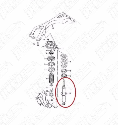 Amortecedor Traseiro Porsche Cayenne 4.8 V8 Gts 2012-2014