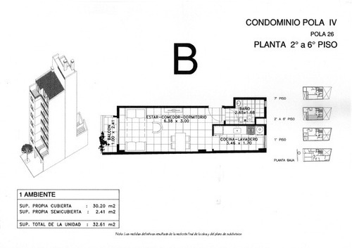 Monoambiente Semi Piso