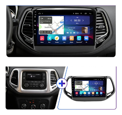 Multimidia Android Jeep Compass 2017-21 Carplay 6/64gb