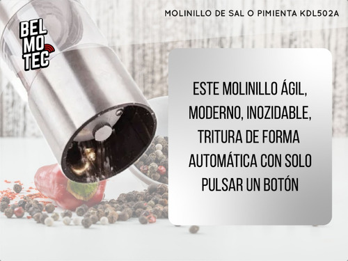 Molinillo Pimentero Electrico Sal Pimienta Salero Acero Inox