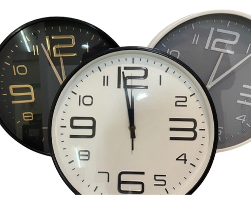 Reloj Pared 30 Cm Moderno Blanco/negro Premium