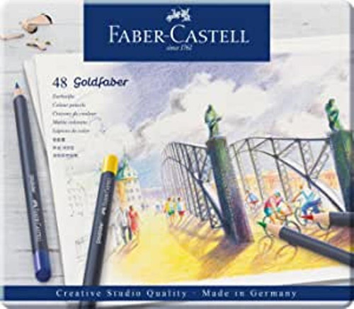 Lapices Faber Castell Goldfaber X48 Colores Estuche Metalico