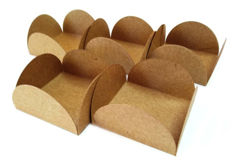 100 Forminhas Doces Caixetas 4 Pétalas G 5cm Rústica Kraft 