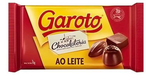 Barra De Chocolate Garoto Ao Leite 1kg P/ Confeitar Derreter