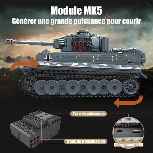 Juego De Bloques De Construcción Tanque Control Dual Rc App