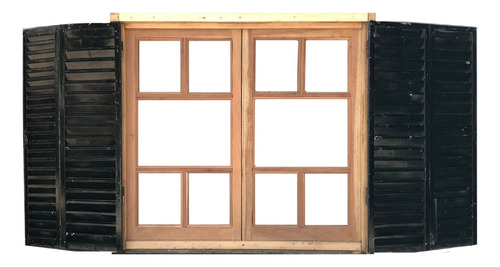 Ventana Madera Cedro Con Celosías Cod.11798 Chapasusadas