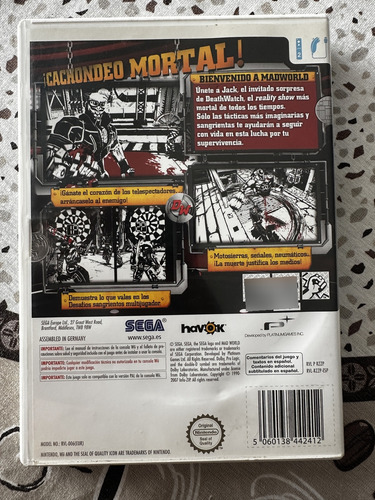Madworld - Wii - Original - Excelente Estado