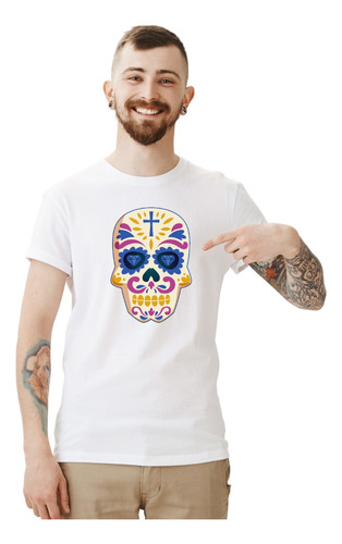 Playera Día De Muertos Halloween Calavera Cruz Personalizada