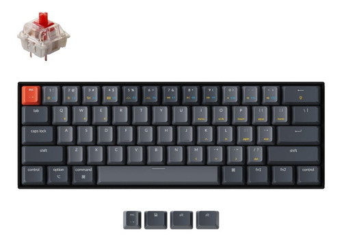 Teclado K12 Rgb Backlight Aluminum Red Switch