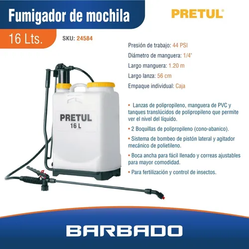 Fumigador pretul 16 litros sales