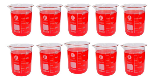 Vaso Precipitado De Vidrio 600ml 10pzs Jf Lhabo