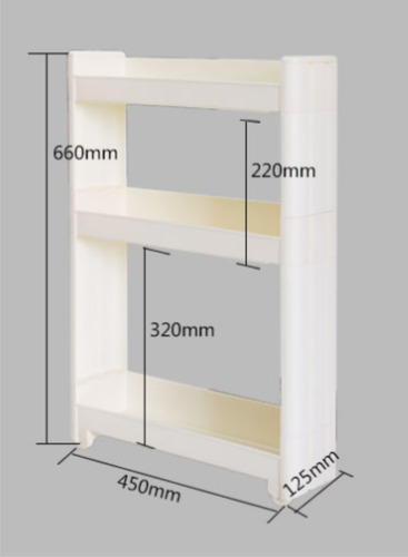 Mueble De Plastico Deslizable Multiuso 4 Niveles Beige