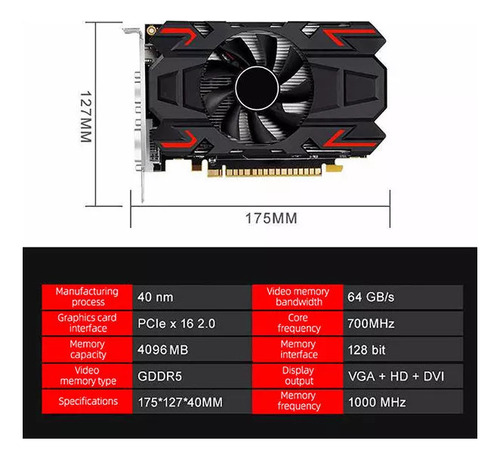 Tarjeta Gráfica Amd Hd6770 4gb Ddr5 128