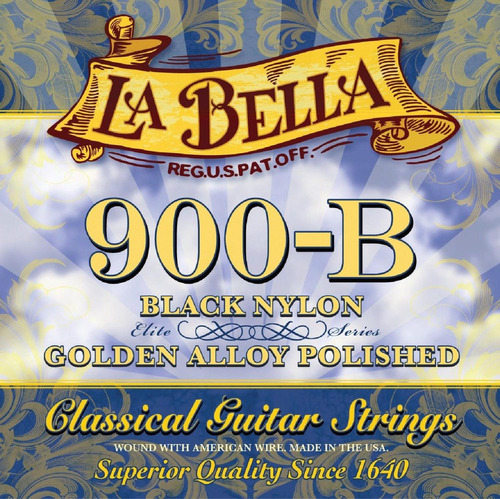 La Bella 900b Guit. Clasica Nylon Dorado Y Negro Profesional