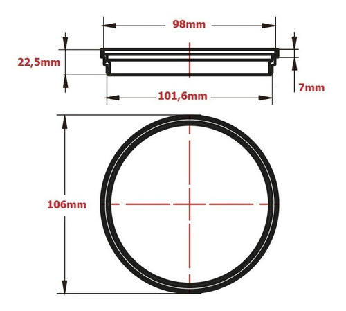 Porta Grelha Redondo Branco N°64 - 100mm Krona