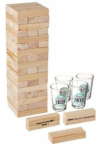 Game Night Tipsy Tower Juego De Vidrio Para Beber Con Bloque