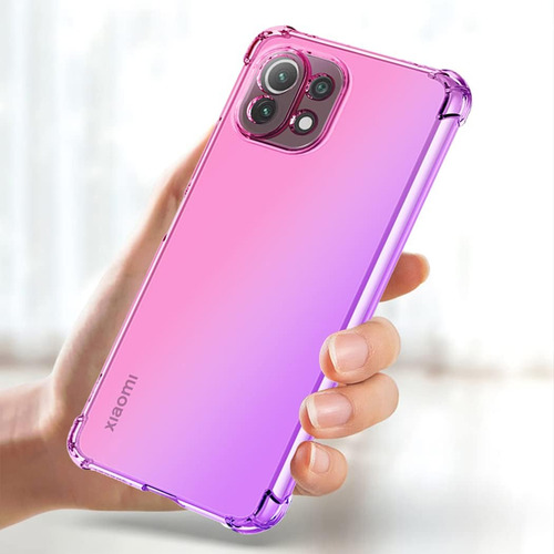 Funda Suave Silicona Degradado Para Xiaomi 11 Lite+mica
