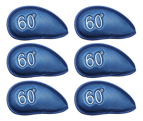 6x Golf Iron Head Covers 60° Azul 16,5 Cm X 9 Cm Azul