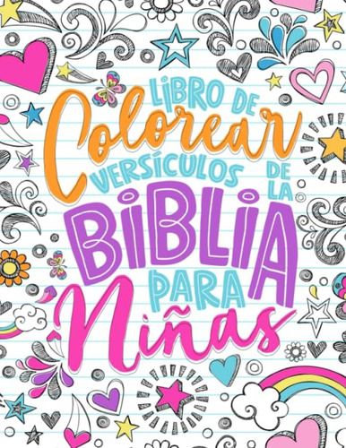 Libro De Colorear - Versículos De La Biblia Para Niñas (span