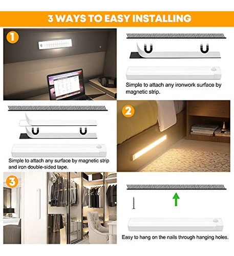 Luces Led Recargables Con Sensor De Movimiento Para Gabinete