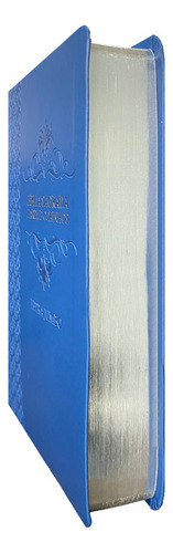 Bíblia Jumbo Arc Full Color Capa Pu Luxo C/ Harpa - Arabesco Azul