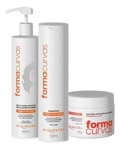 Kit Acquaflora Forma Curvas Sh Creme De Pentear E Gelatina
