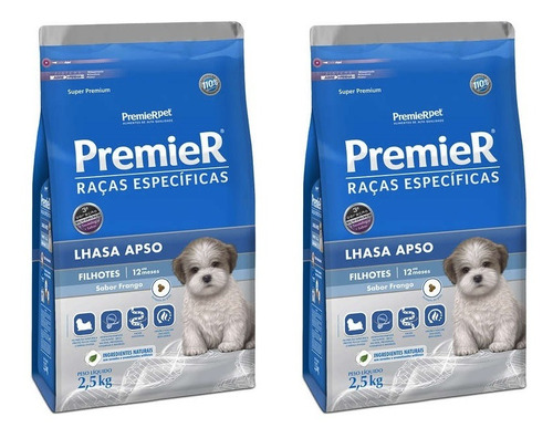 Ração Premier Lhasa Apso Filhotes 2,5kg Kit 2 Unidades