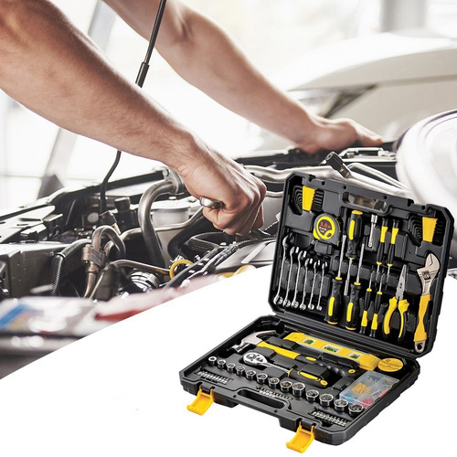 Goxawee® 108pzs Juego De Herramientas Mecánicas Desarmadores Kit Combinadas para automóvil