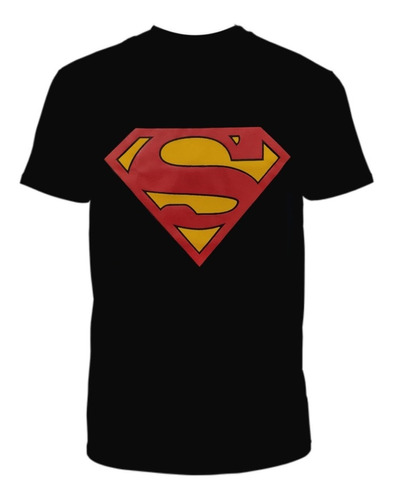 Camiseta Hombre Logo Superman Negra