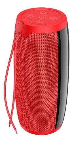 Parlante Inalambrico Portable  Con Luces Y Bluetooth Rojo