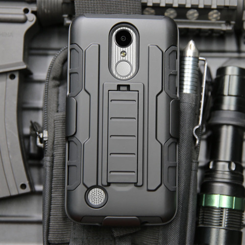 Case Armor Cover Holster Gorila Parante Gancho LG K10 2017