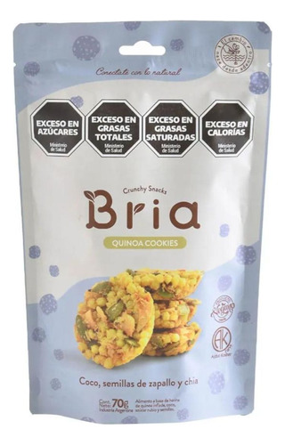 Snack Quinoa Coco, Semilla De Zapallo Y Chia Bria 70 Gr X 4u