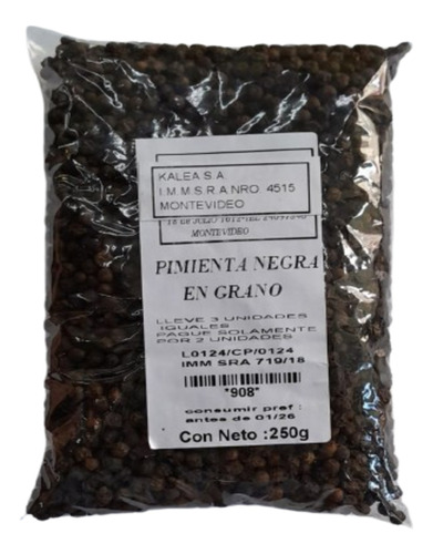 Pimienta Negra En Grano 250gr Lleve 3 Y Pague 2