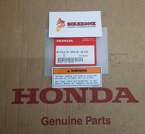 Calco Original Honda Warning Gl Vf Vt Cb Cbr Cn Ct Vtx Bkz