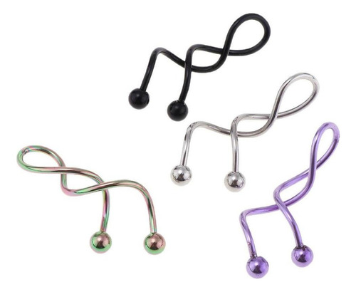 2x 4 Piezas De Material Acero Inoxidable Pulido 14g Anillos