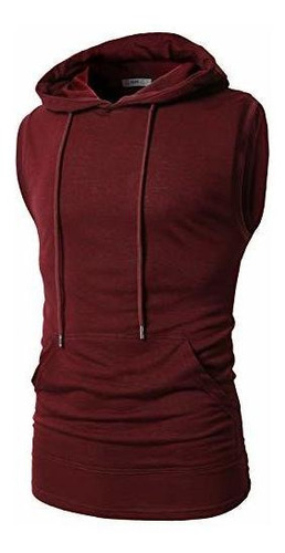 H2h Hombre Casual Slim Fit Con Capucha Tank-top Wine Us 3xl 