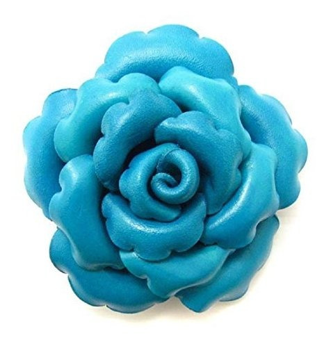 Aeravida Broche De Piel Rosa Azul Precioso 2 En 1 Floral O C