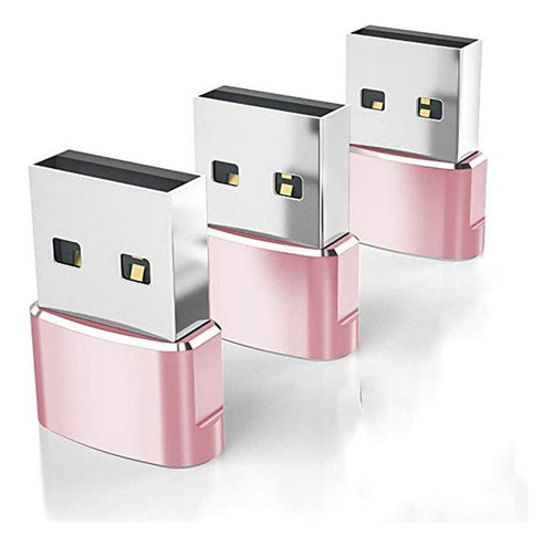 4 Convertidor Rápido De Enchufe Adaptador Tipo.1 A Usb Rosa