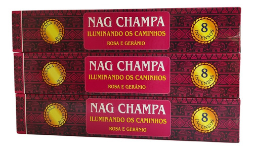 Incenso Massala Nag Champa Shakunthala Escolha Seu Aroma 3un Fragrância Rosa E Gerânio