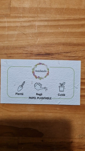 Papel Plantable - 100 Tarj Personales (impresas Sin Diseño) 