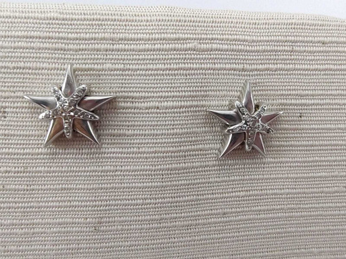 Par De Brincos Ouro 18k 750, Ródio Com Diamantes 5,8g (Usado)