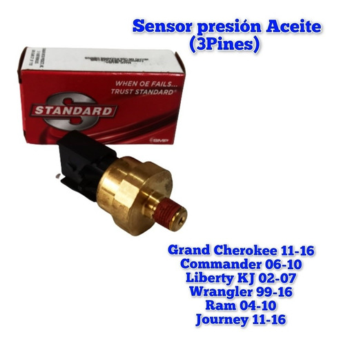 Válvula Sensor Presión Aceite 3 Pines Jeep Commander 06-10