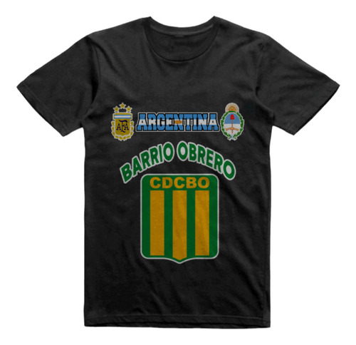 Remera Algodon Negra Club Barrio Obrero Puerto Esperanza