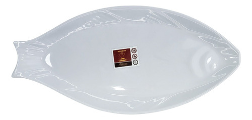 Travessa Formato De Peixe Oval Melamina Bandeja Forma 0547 Cor Branco