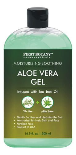 Gel De Aloe Vera 100 % Puro Con Aceite De Rbol De T. Hidrata