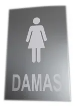 Comprar Letreros Baños Damas Plateados Carteles Con Cinta Df