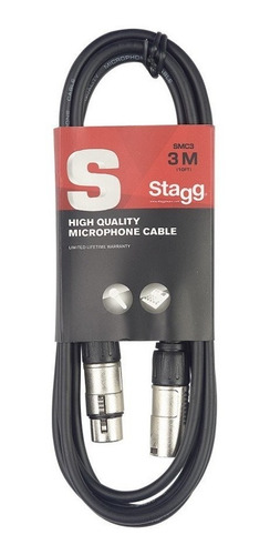 Cable Canon-canon Stagg Smc3 Standard 6mm 3 Mts P/ Micrófono